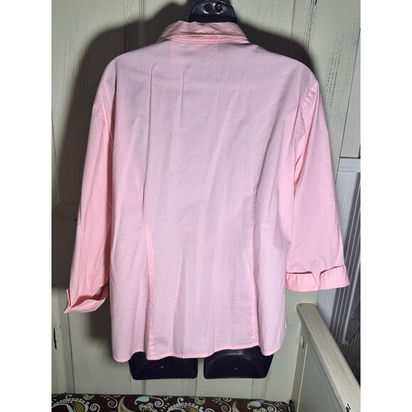 Chadwick’s Pink Button Down Blouse 3/4 Sleeves Sz XL - Picture 5 of 10